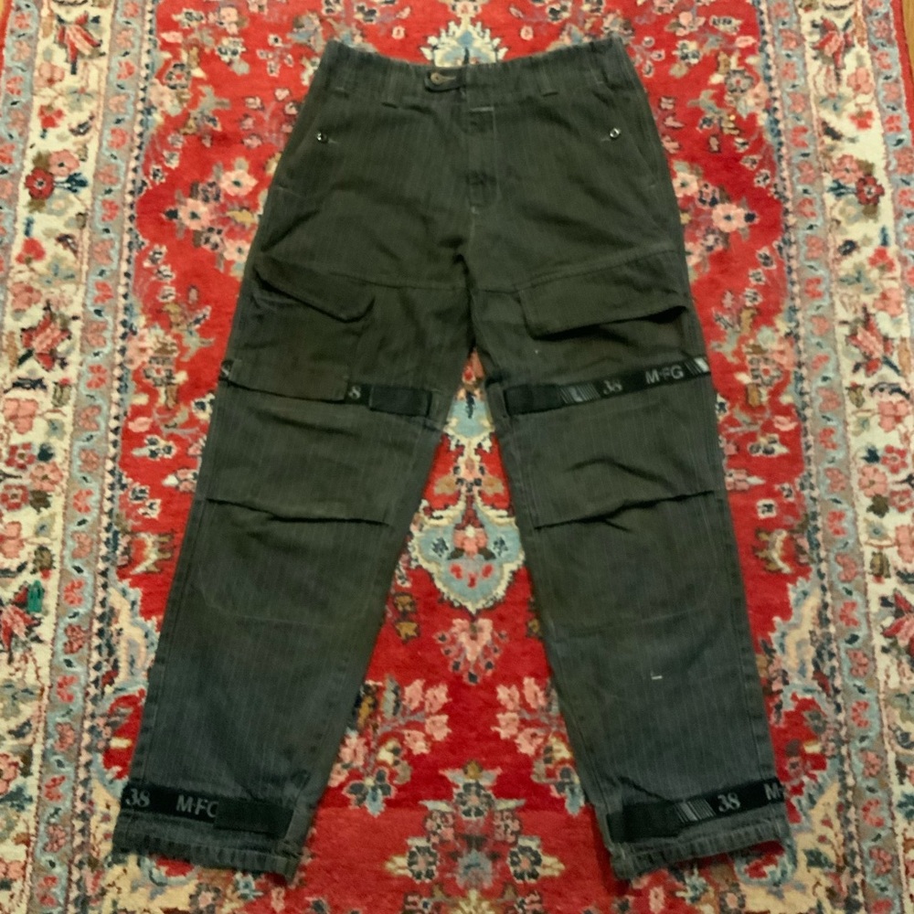 Le Jean de Marithe Francois Girbaud Shuttletape Pinstripe Mens Jeans 34/32  RARE